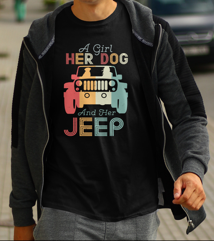 A Girl Her Dog And Her Jeep T-Shirt