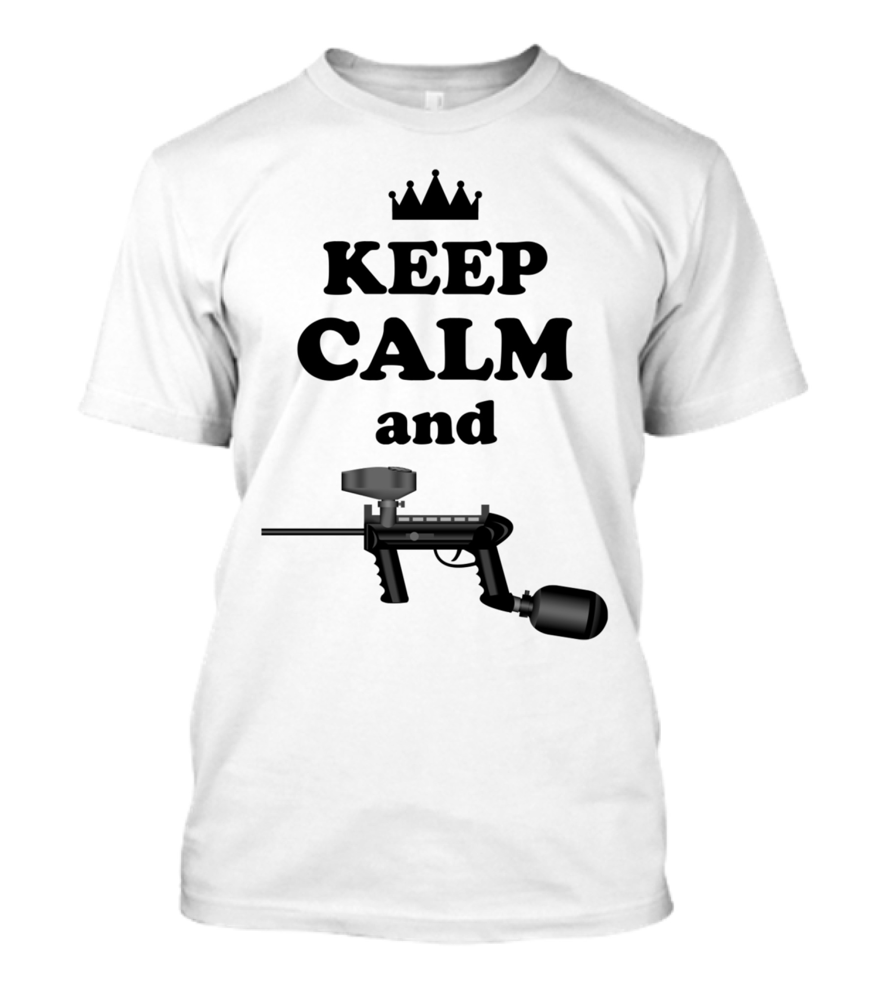 Keep Calm And Paintball With Crown Symbol And Paintball Gun T-Shirt