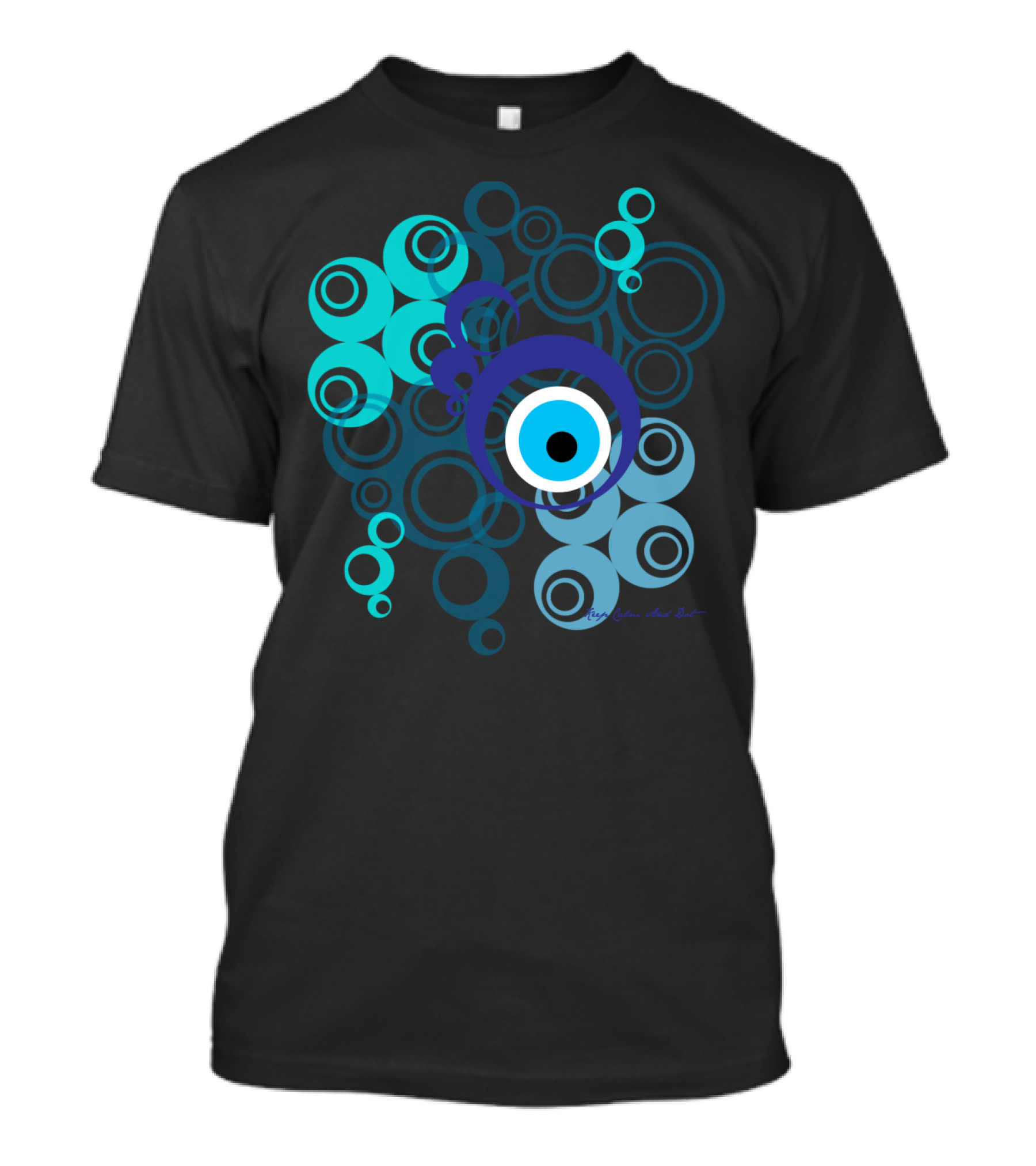 Greek Mati Blue Circle Pattern Mary Culture T-Shirt
