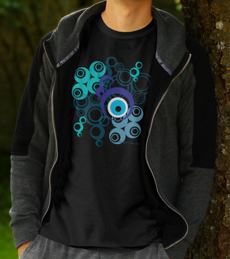 Greek Mati Blue Circle Pattern Mary Culture T-Shirt