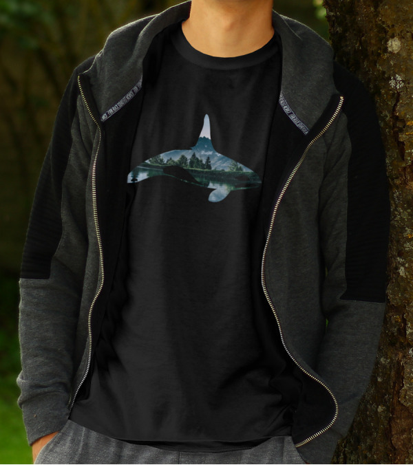 Mountain Landscape Inside Whale T-Shirt