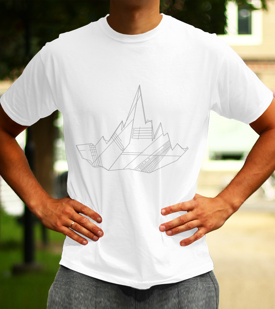 Geometric Paper Mountain Line Art Origami T-Shirt