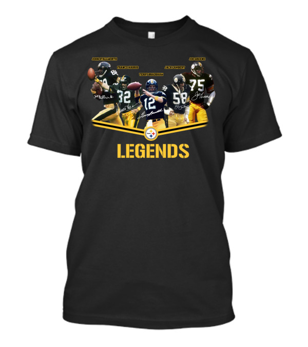 Pittsburgh Steelers Legends: John Stallworth Franco Harris Terry Bradshaw Jack Lambert Joe Greene T-Shirt