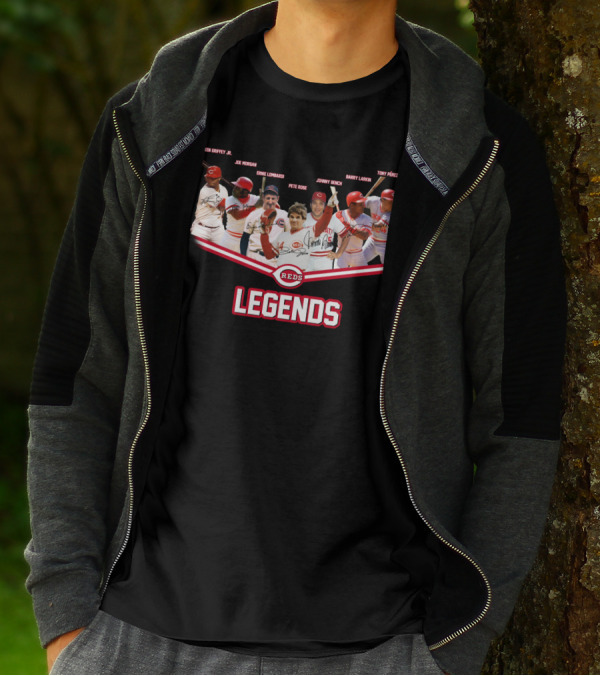 Reds Legends Ken Griffey Jr Joe Morgan Ernie Lombardi Pete Rose Johnny Bench Barry Larkin Tony PErez T-Shirt