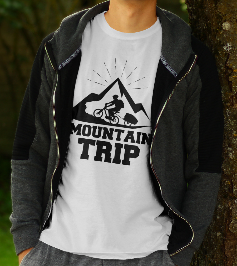 Mountain Trip Adventure Cycling With Trail Rider T-Shirt