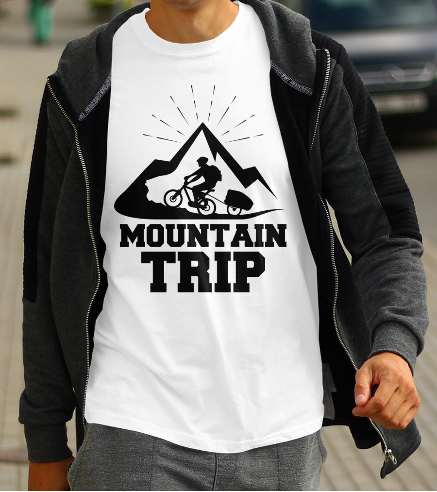 Mountain Trip Adventure Cycling With Trail Rider T-Shirt