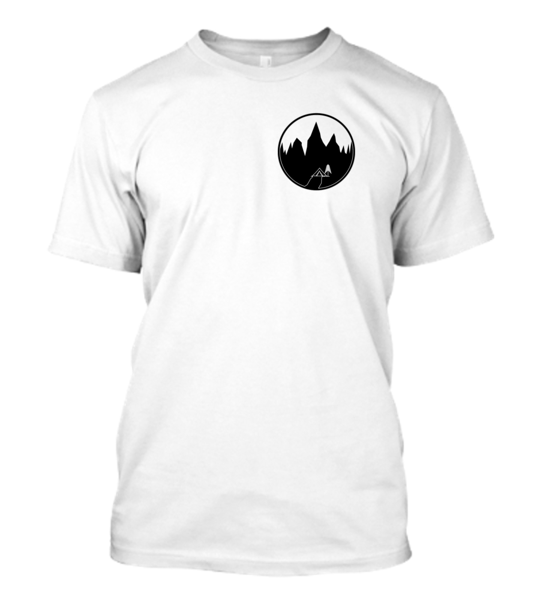Tent And Mountains In Circle Emblem T-Shirt