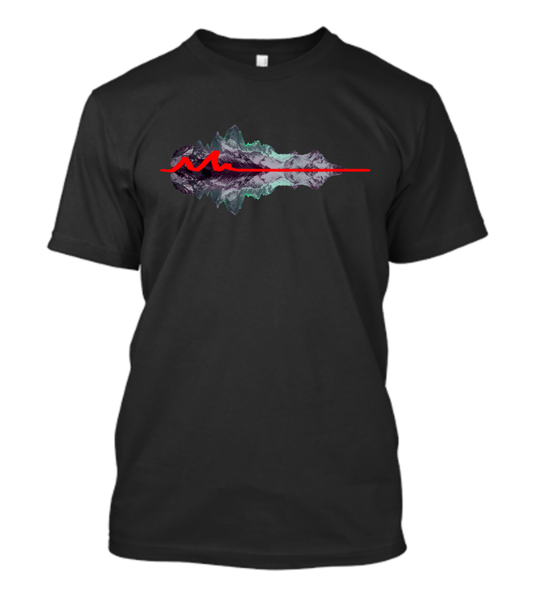 Mountain Vibes Soundwave Peaks Reflection T-Shirt