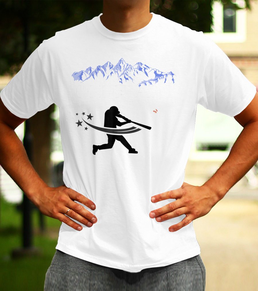 Colorado Rocky Mountain Baseball Silhouette And Stars T-Shirt