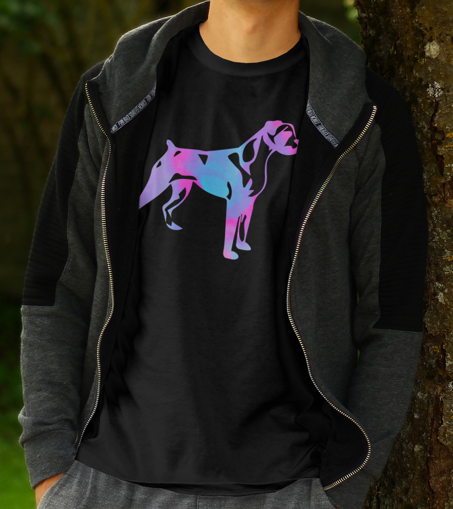 Colorful Watercolor Boxer Dog Psychedelic T-Shirt