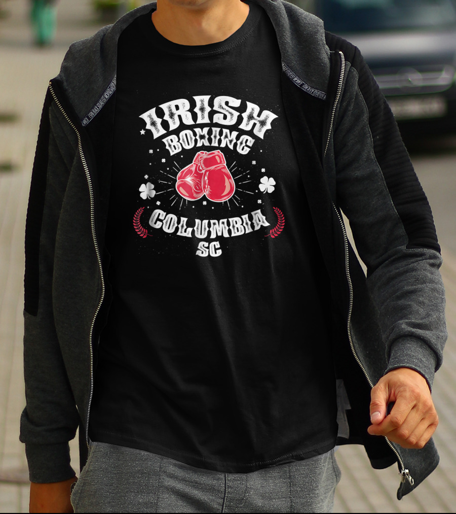 Irish Boxing Columbia SC Red Gloves Shamrock T-Shirt
