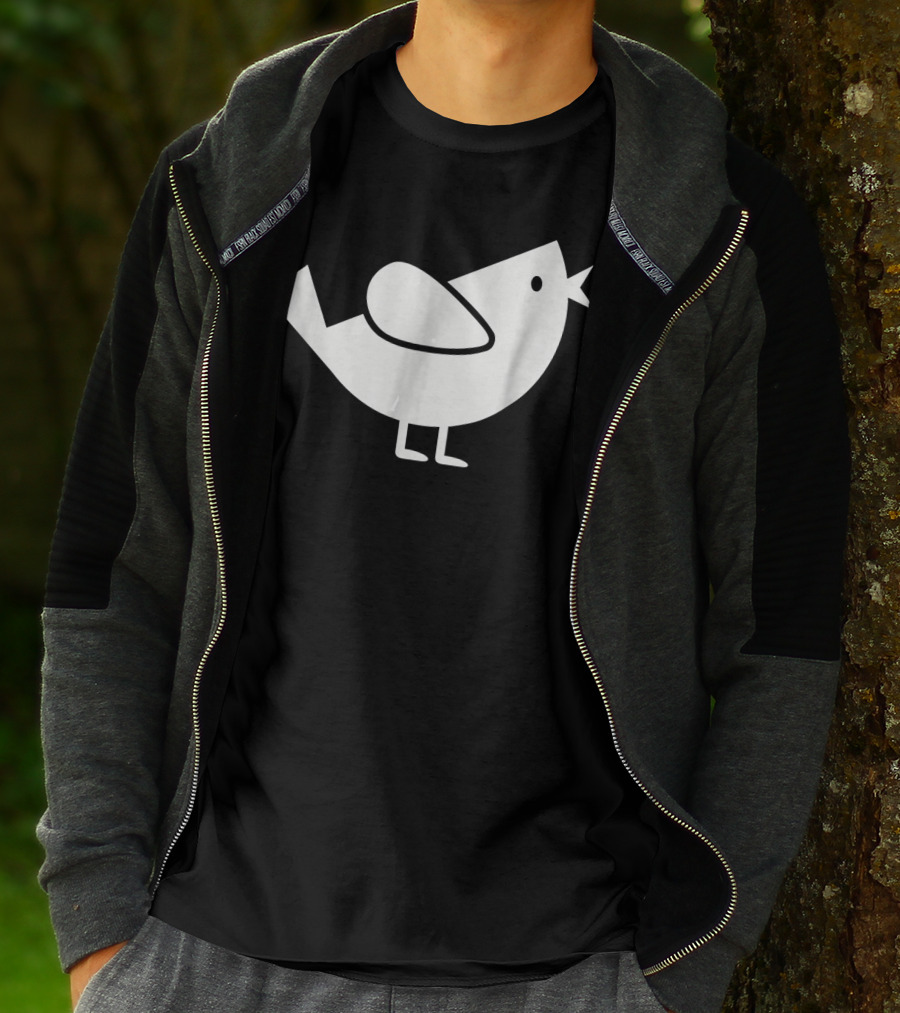 Comic Bird Black And White Minimalist T-Shirt