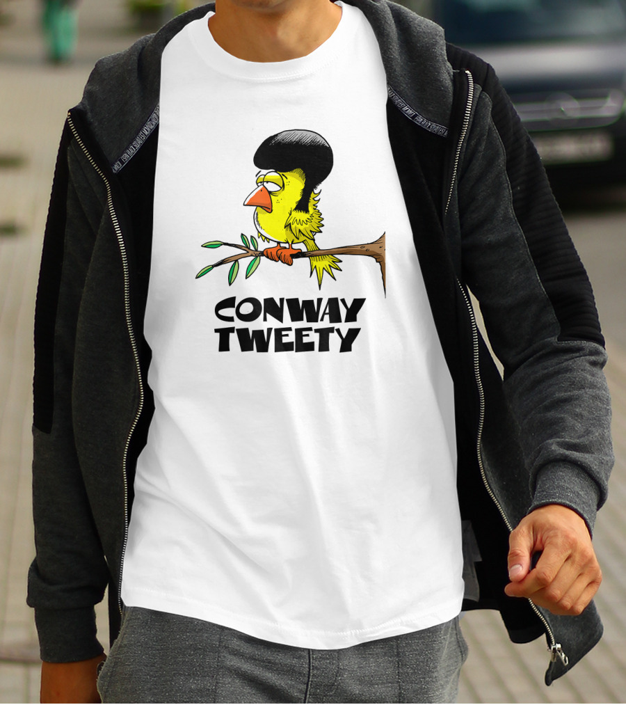 Conway Tweety Funny Cartoon Bird With Hair On Branch T-Shirt