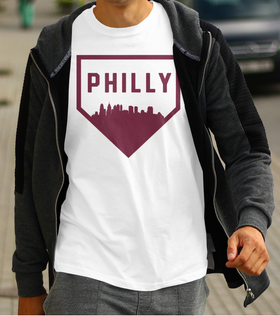 Philly Home Baseball Skyline Cool Philadelphia T-Shirt