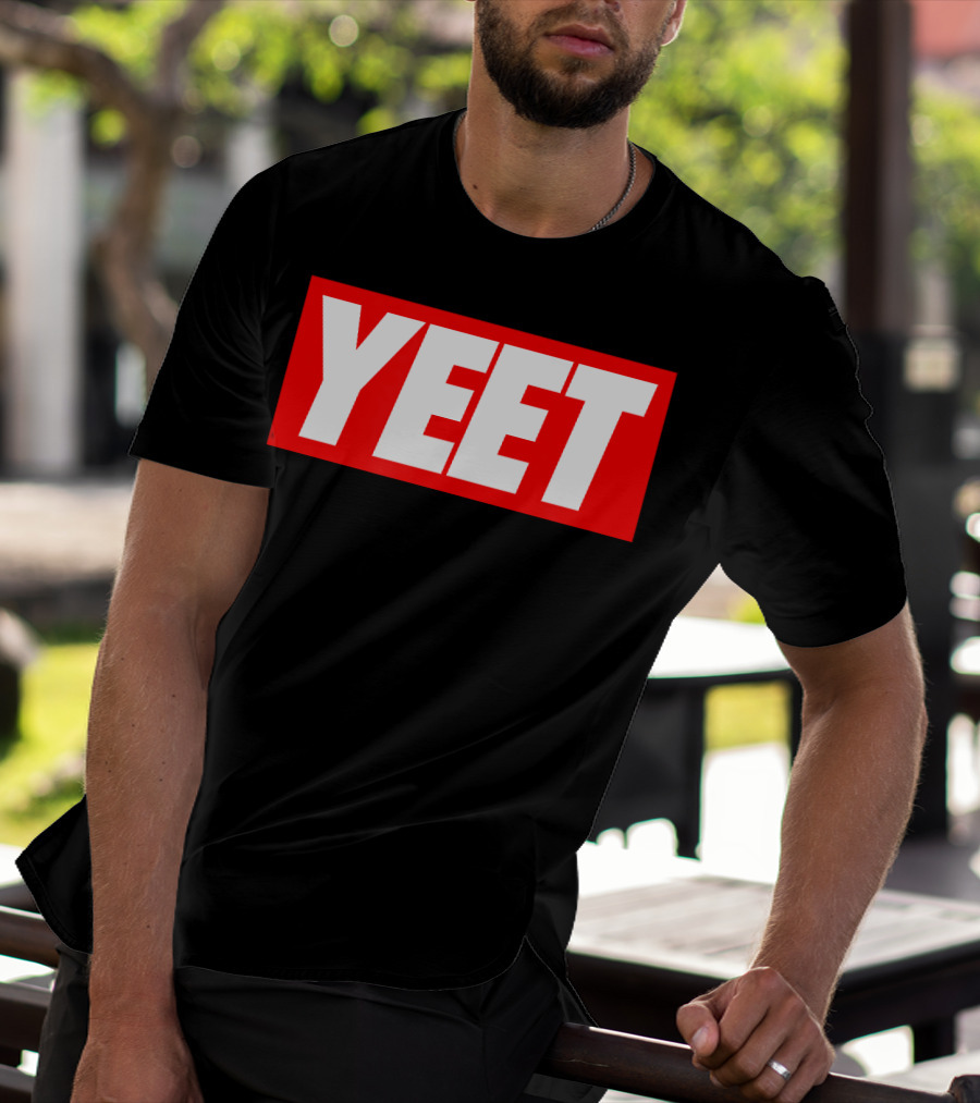 Yeet Basketball Red Bold Typography T-Shirt