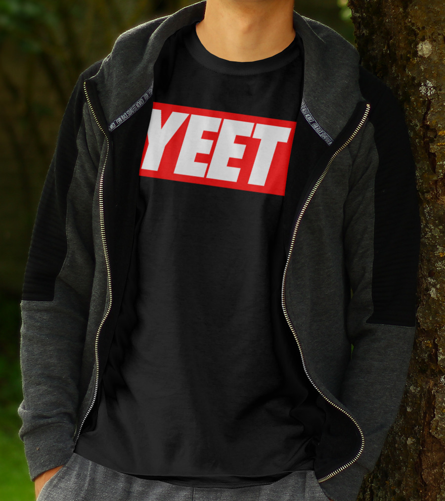 Yeet Basketball Red Bold Typography T-Shirt