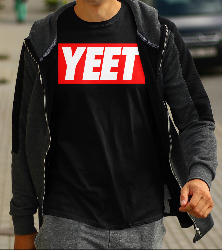 Yeet Basketball Red Bold Typography T-Shirt