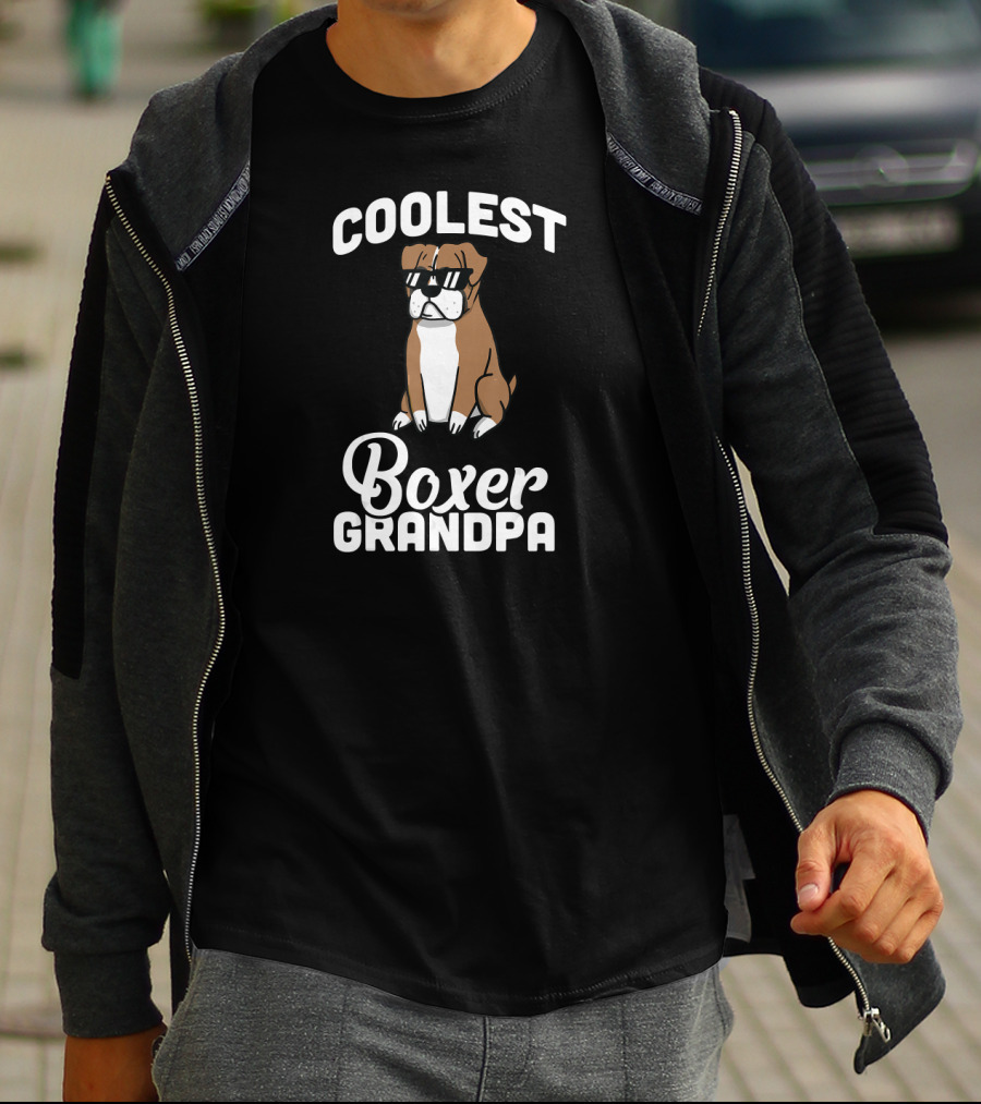 Coolest Boxer Dog Grandpa T-Shirt