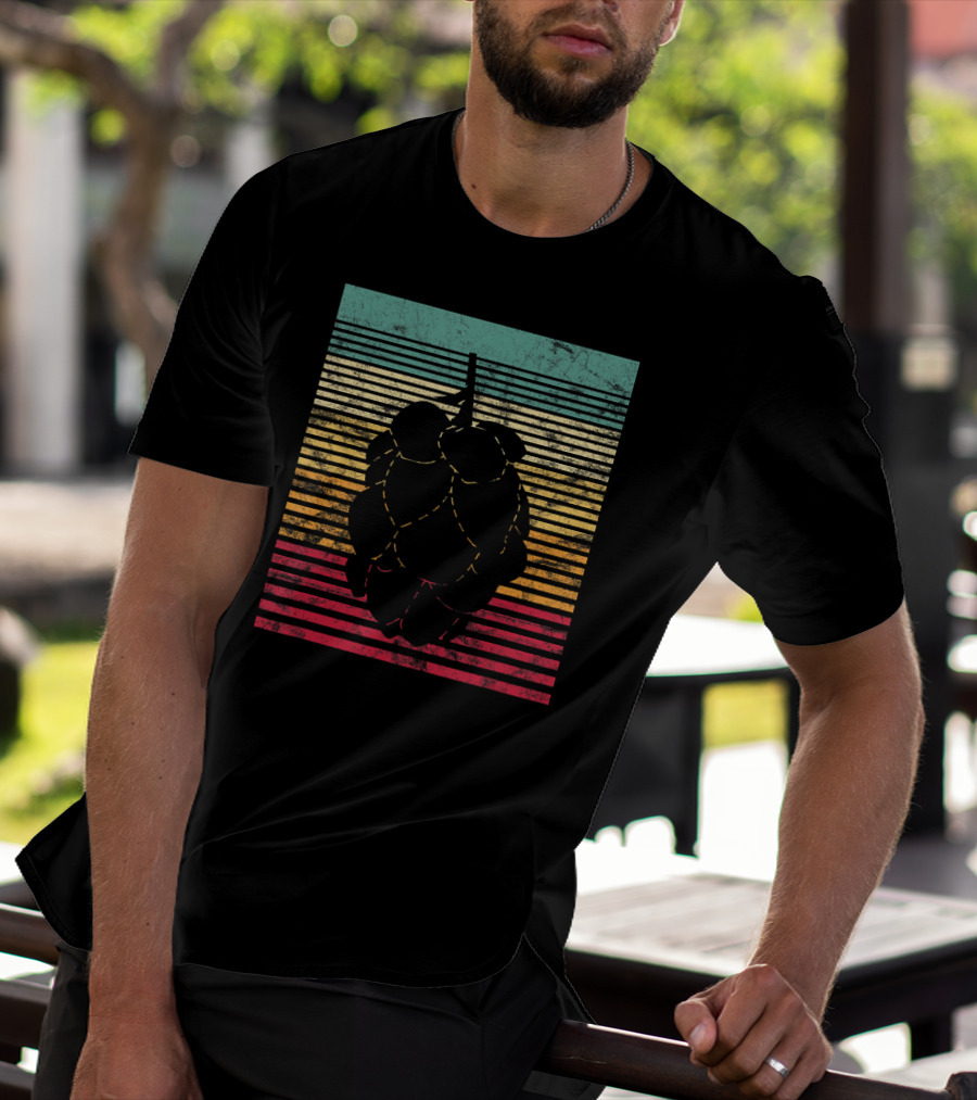Vintage Hops Leaf Craft Beer Retro Stripes T-Shirt
