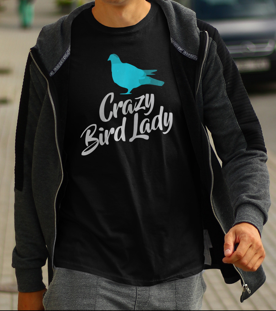 Crazy Bird Lady Blue Bird T-Shirt