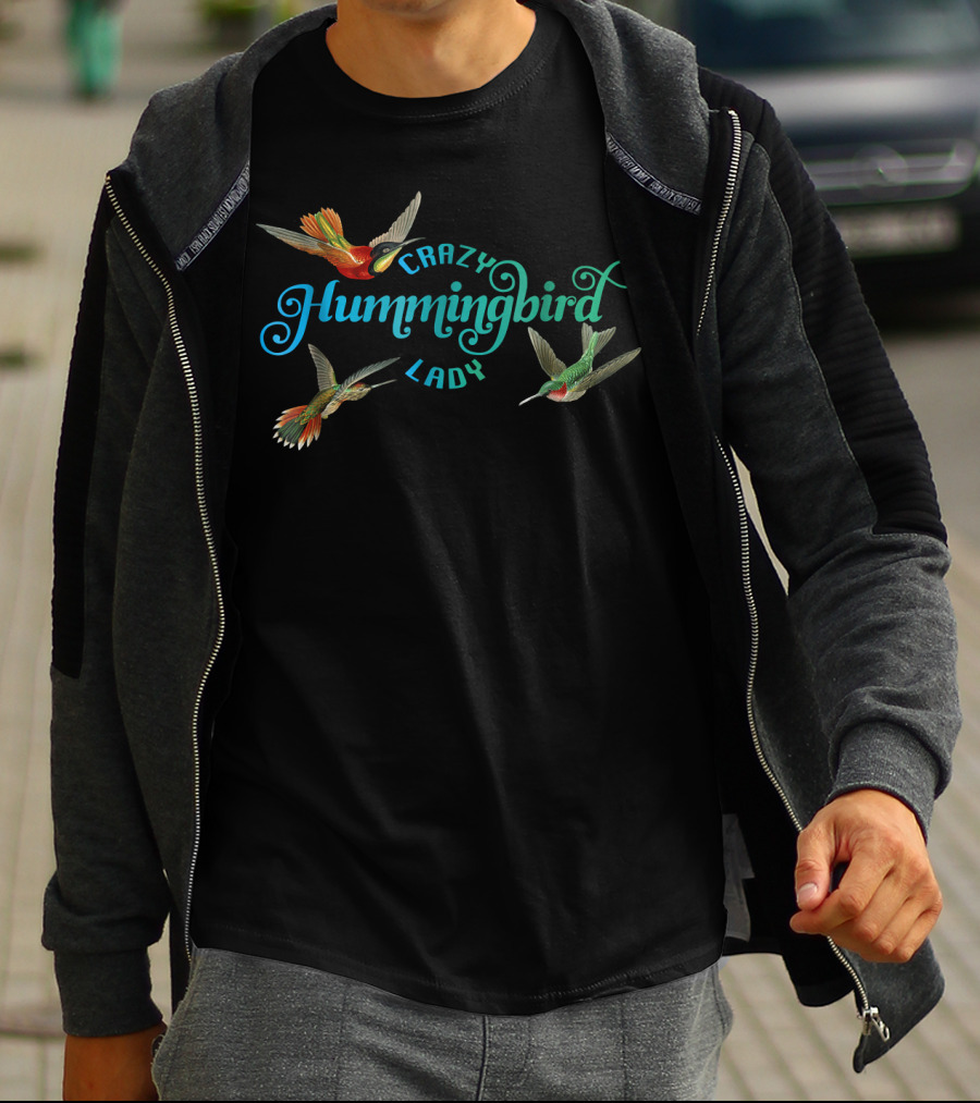 Crazy Hummingbird Lady Hummingbird Trio T-Shirt