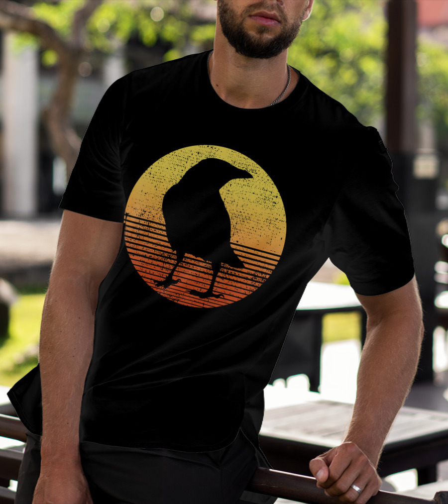 Crow Bird Lover Raven Sunset T-Shirt