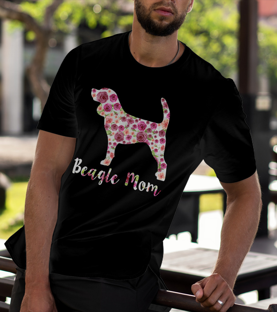 Beagle Mom Floral Roses T-Shirt