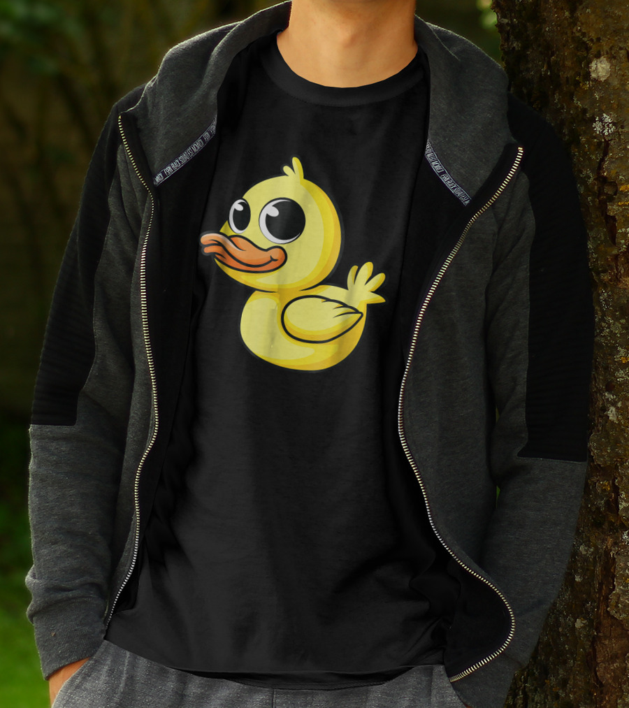 Cute Yellow Cartoon Duckling Baby Duck Bird T-Shirt