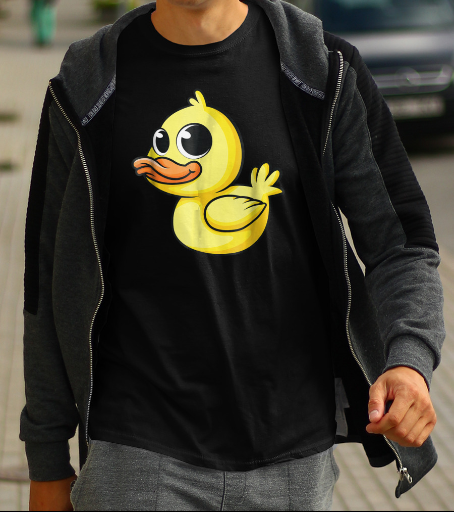 Cute Yellow Cartoon Duckling Baby Duck Bird T-Shirt