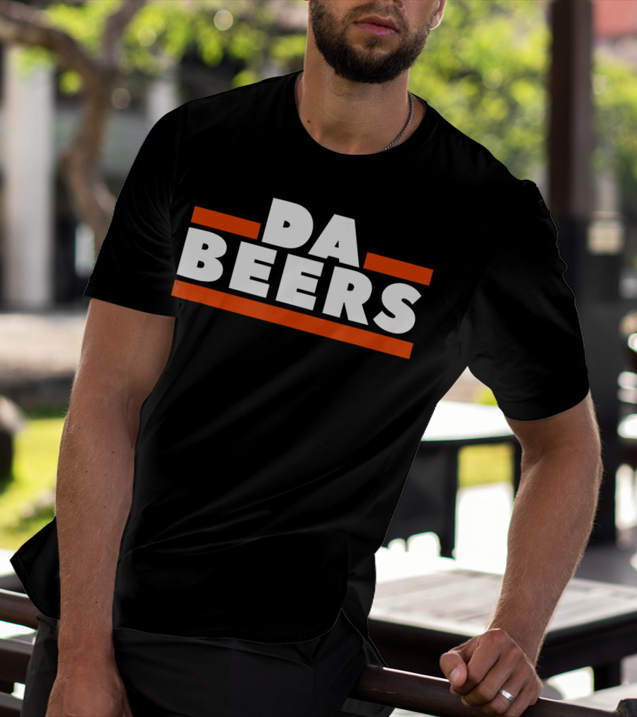 DA BEERS Chicago Bears Parody Orange And Blue Drunk Tailgate T-Shirt