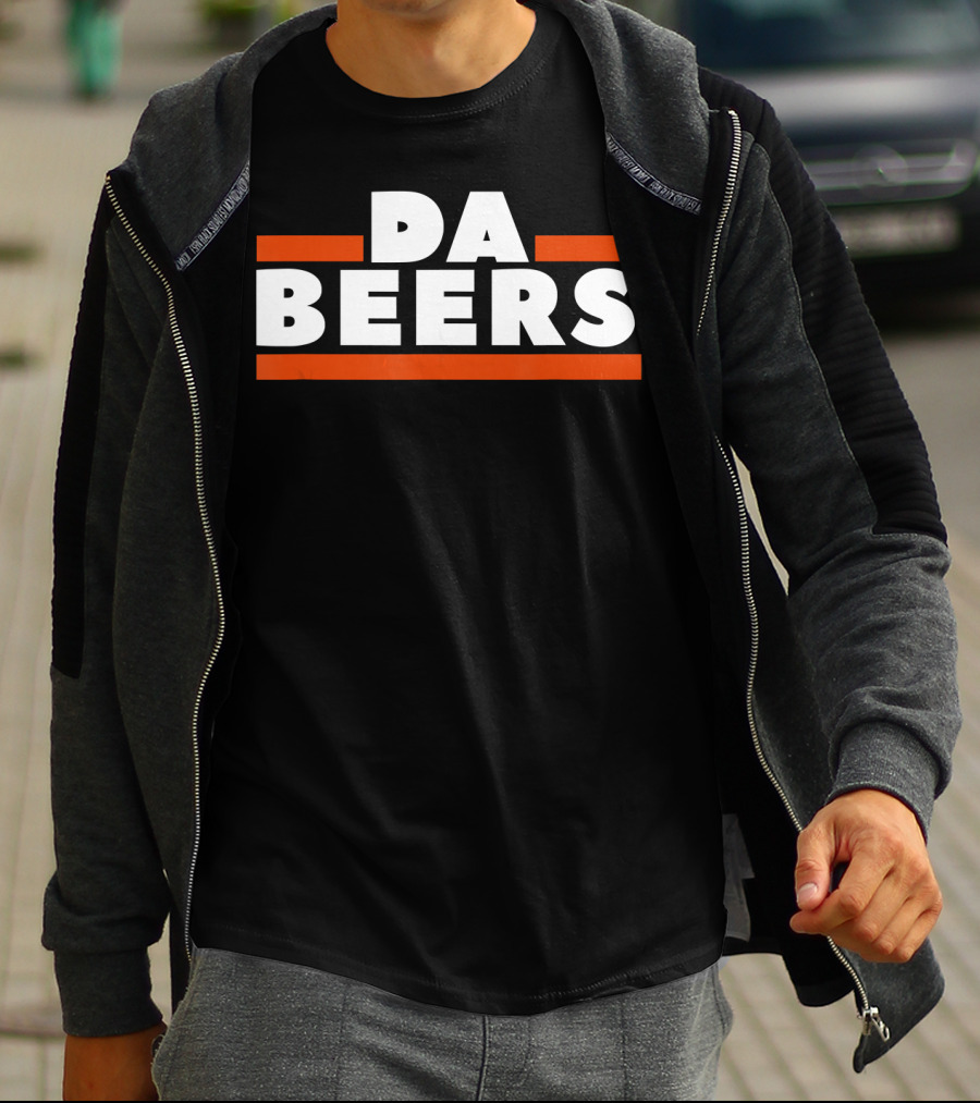 DA BEERS Chicago Bears Parody Orange And Blue Drunk Tailgate T-Shirt
