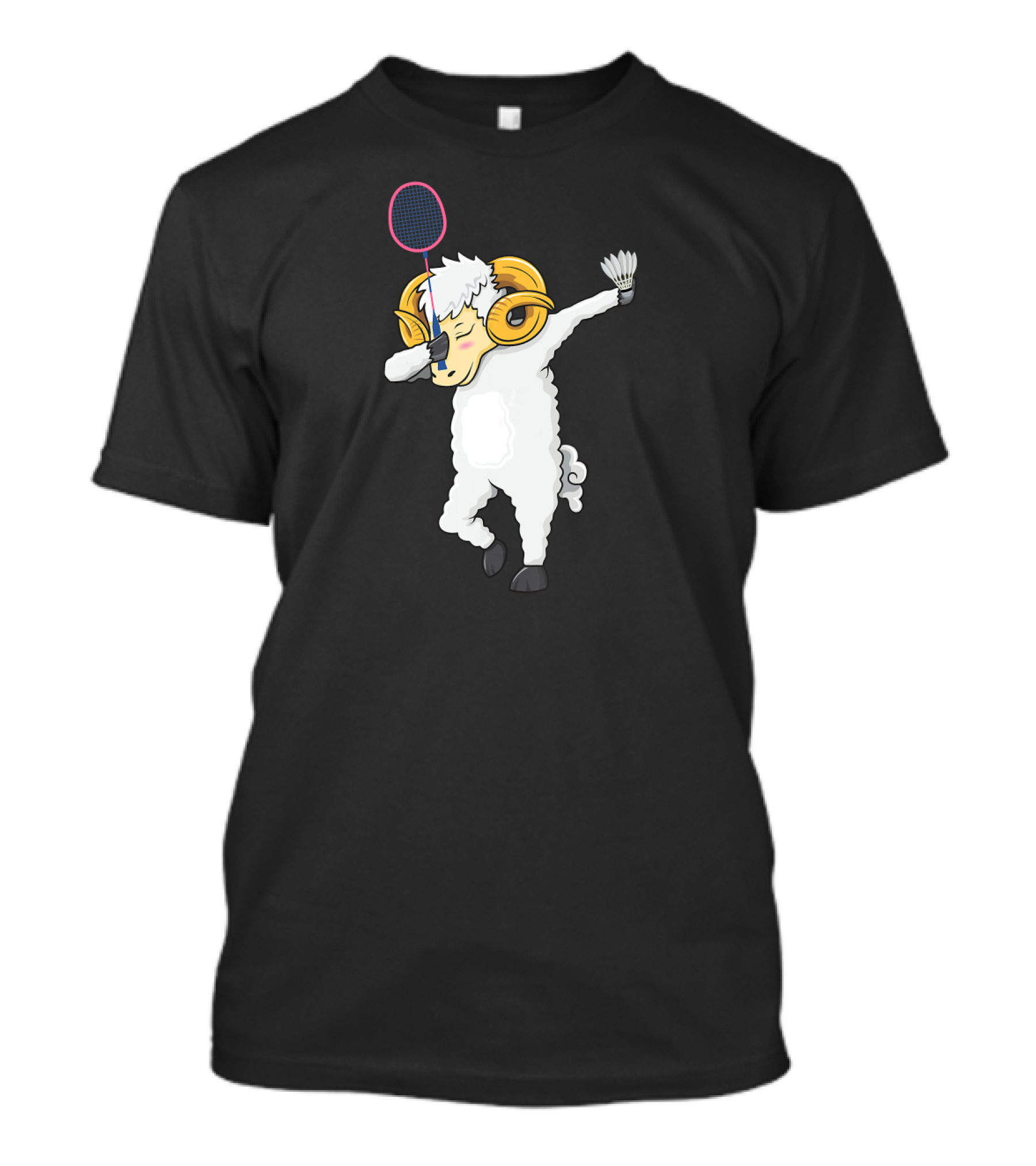 Dabbing Goat Badminton Player With Racket And Shuttlecock T-Shirt