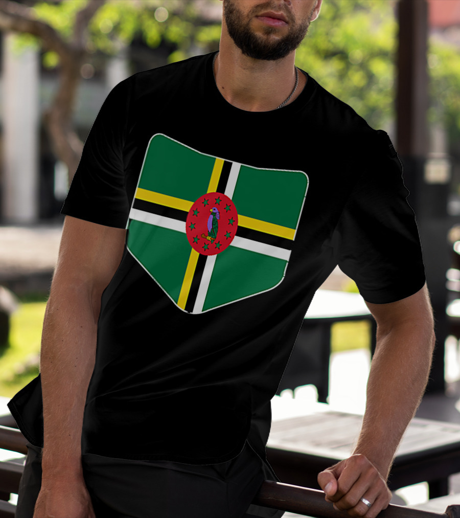 Dominica Flag With Printed Dominic Emblem T-Shirt