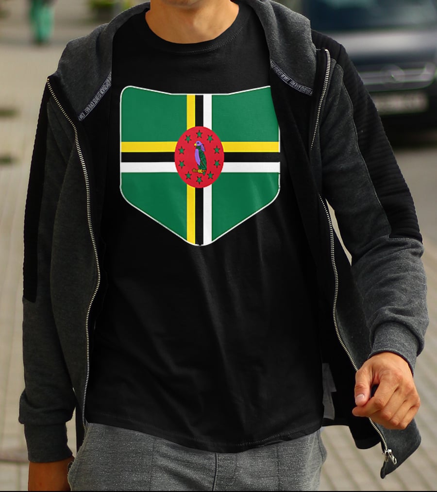 Dominica Flag With Printed Dominic Emblem T-Shirt