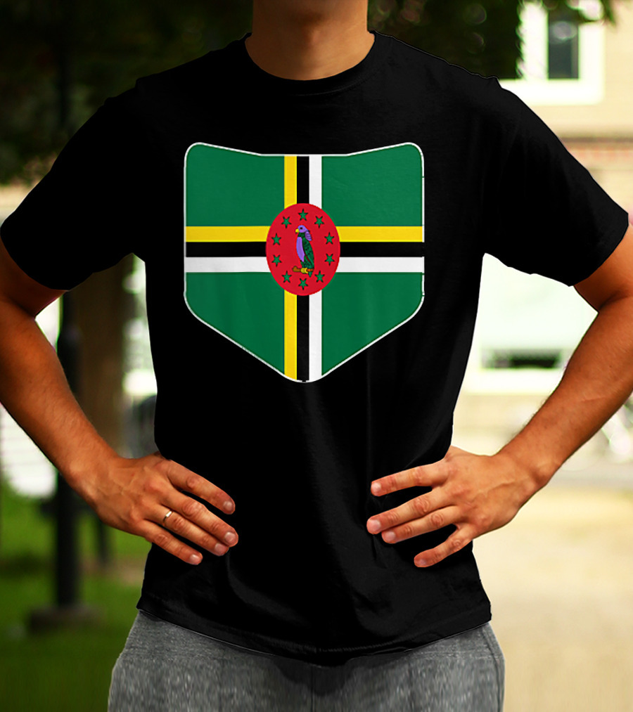 Dominica Flag With Printed Dominic Emblem T-Shirt