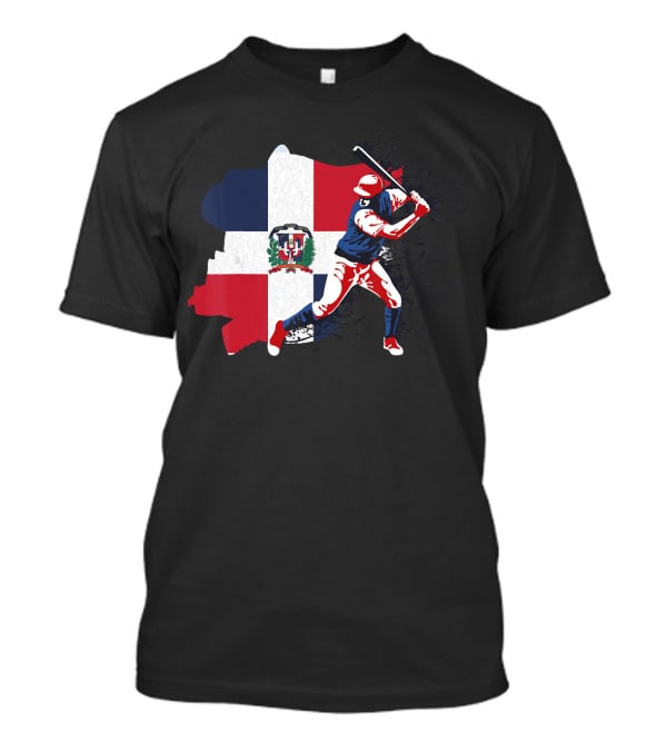 Dominican Republic Flag Baseball Batter T-Shirt