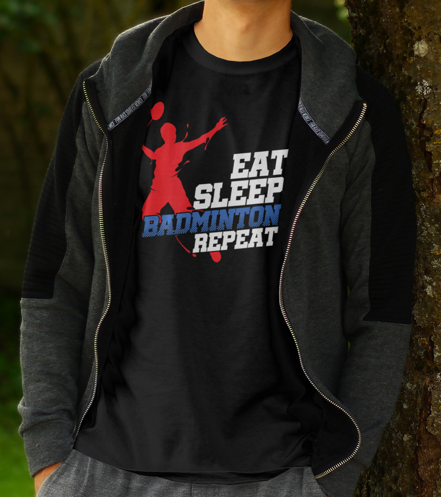 Eat Sleep Badminton Repeat Sports Player T-Shirt