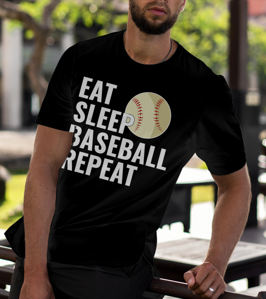 Eat Sleep Baseball Repeat Men Kid Bo Sports Lifestyle T-Shirt