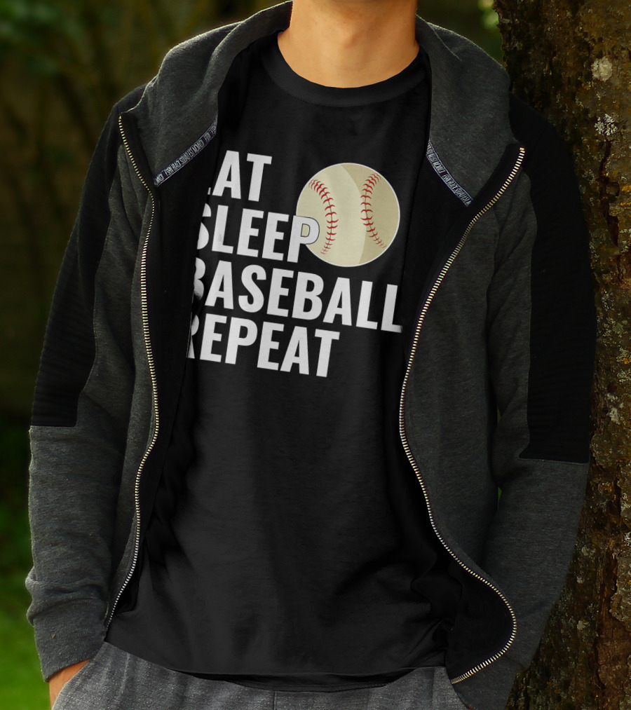 Eat Sleep Baseball Repeat Men Kid Bo Sports Lifestyle T-Shirt
