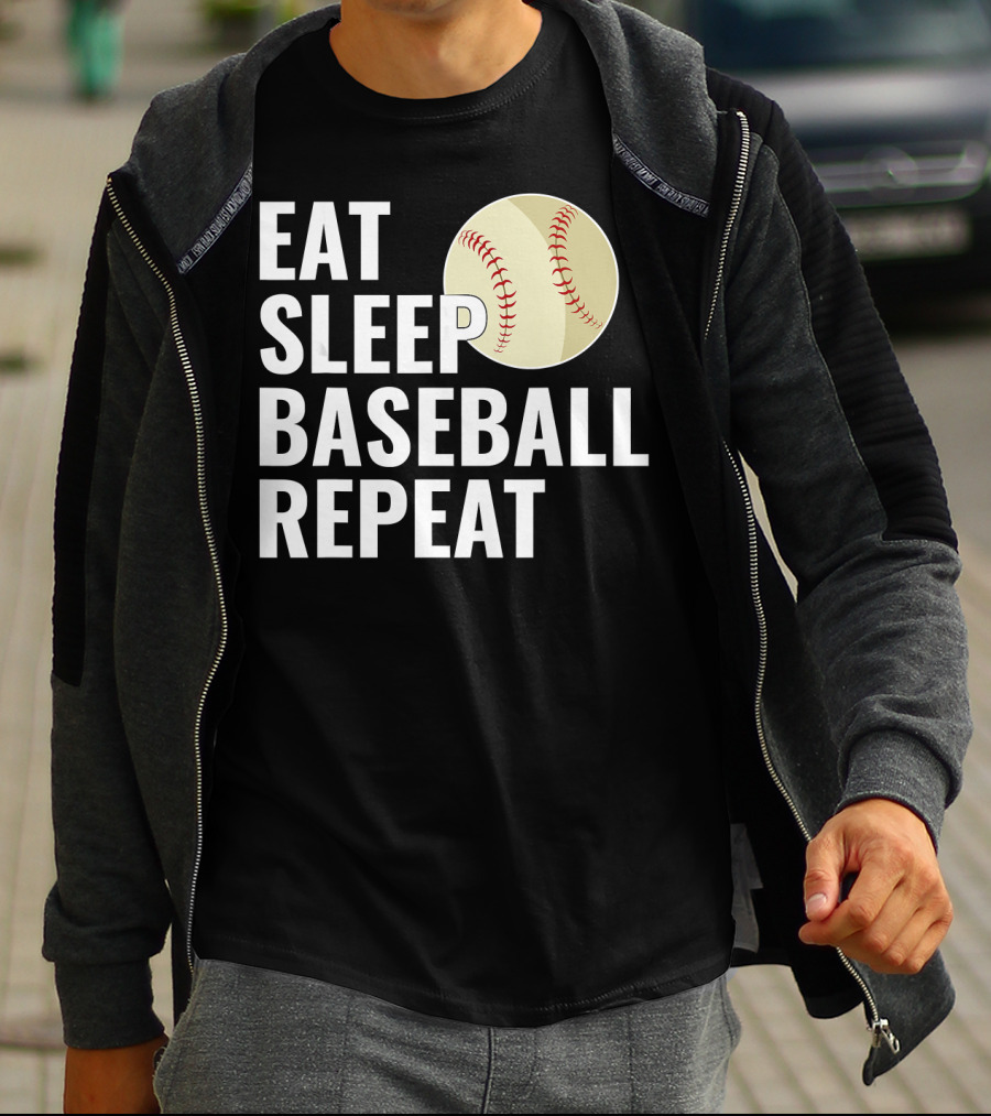 Eat Sleep Baseball Repeat Men Kid Bo Sports Lifestyle T-Shirt