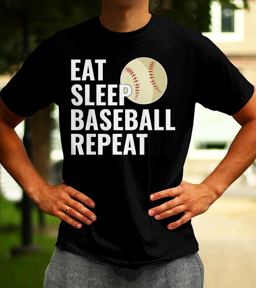 Eat Sleep Baseball Repeat Men Kid Bo Sports Lifestyle T-Shirt