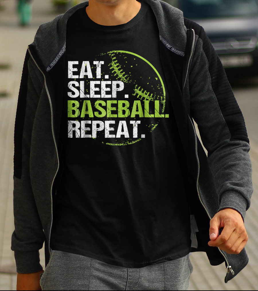 Eat Sleep Baseball Repeat Practice Training T-Shirt