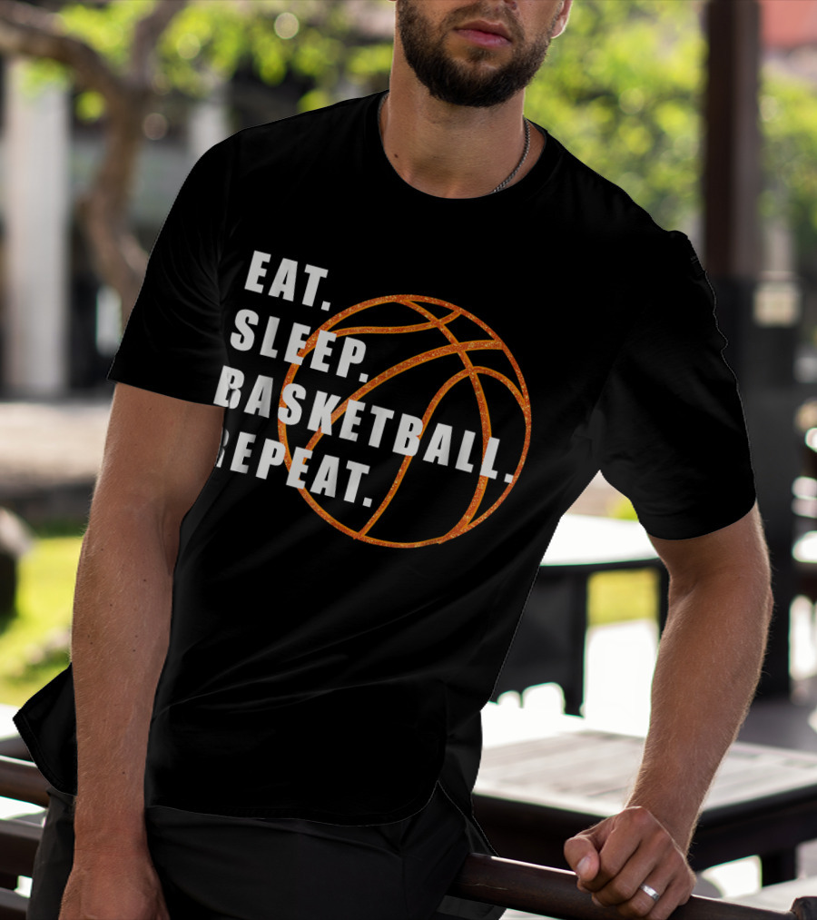 Eat Sleep Basketball Repeat Basketball Lines T-Shirt