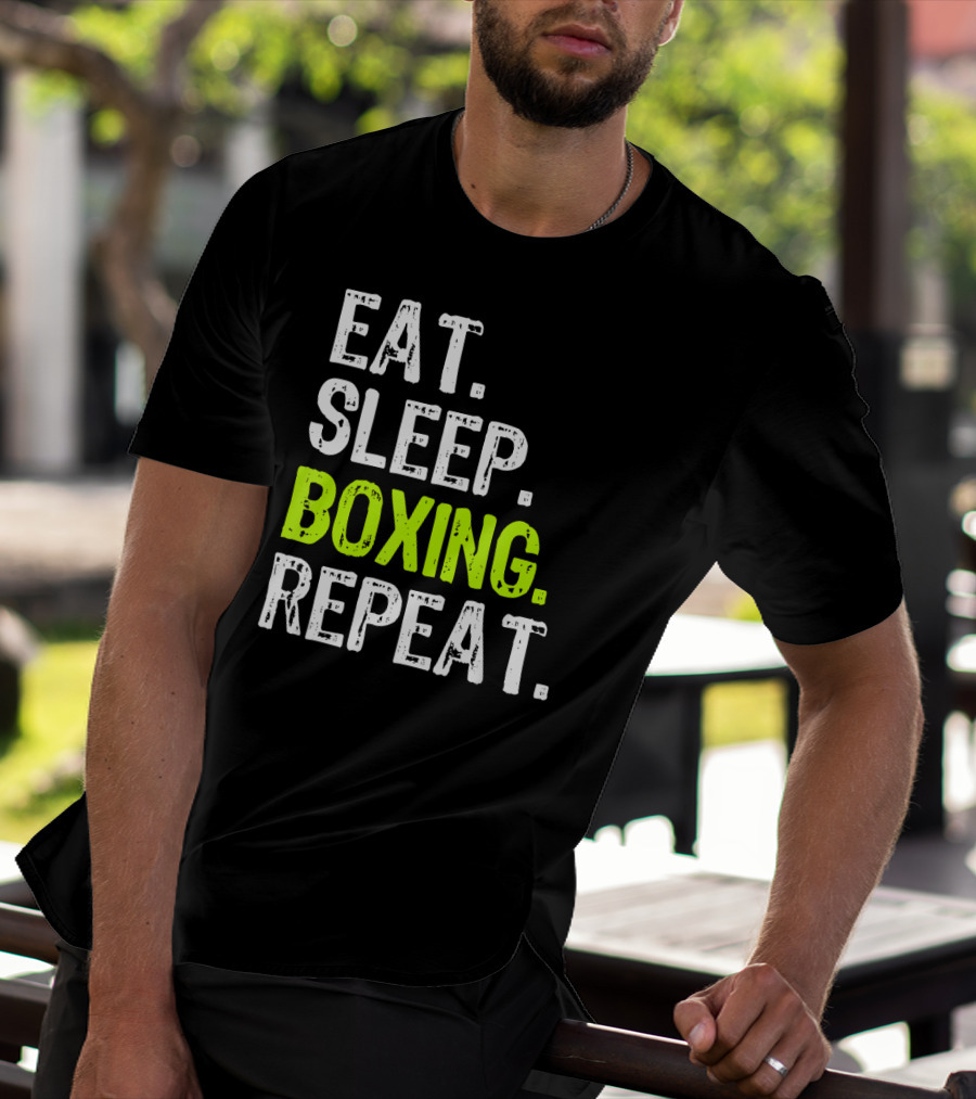 Eat Sleep Boxing Repeat Funny Coach T-Shirt