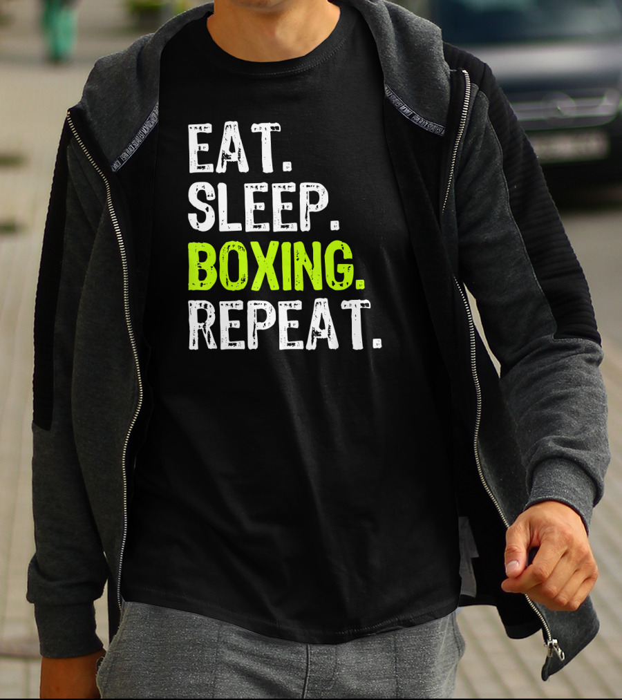 Eat Sleep Boxing Repeat Funny Coach T-Shirt