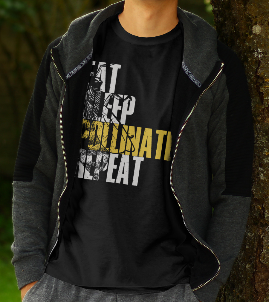 Eat Sleep Pollinate Repeat Save The Bees T-Shirt