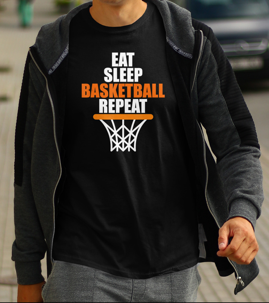 Eat Sleep Basketball Repeat Basketball Hoop T-Shirt