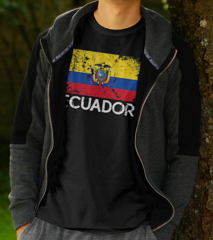 Ecuador Vintage Flag Grunge T-Shirt