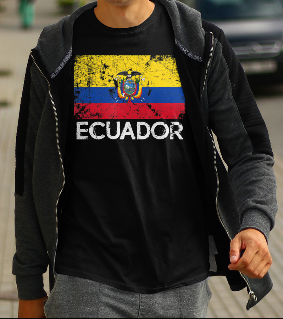 Ecuador Vintage Flag Grunge T-Shirt