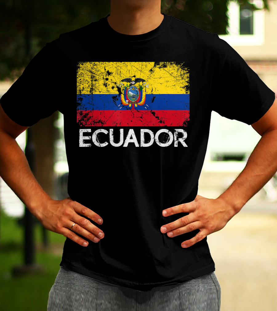 Ecuador Vintage Flag Grunge T-Shirt